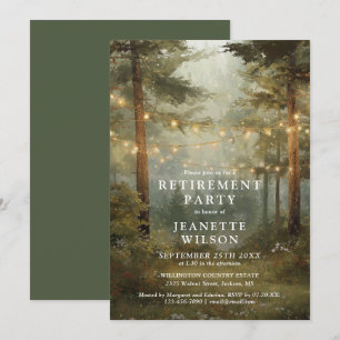 Invitation Lumières de forêt rustiques Boho pour fête de retr
