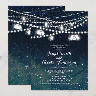 Invitation Lumières de jarre de maçon de ciel de nuit de soir