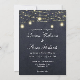 Invitation Lumières de jarres Mason gris foncé sur mesure
