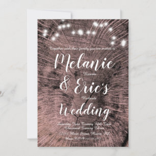 Invitation Lumières de journal de mariage rustique élégant sc