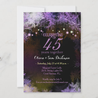 Invitation Lumières de la forêt festive pour mariage et anniv