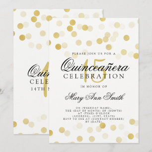 Invitation Lumières de la Parties scintillant d'huile d'or Qu