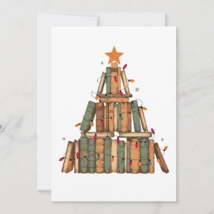 Invitation Lumières de l'arbre de livre de Noël Étoile de sur