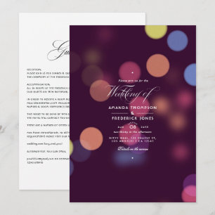 Invitation Lumières de mariage bokeh moderne classique