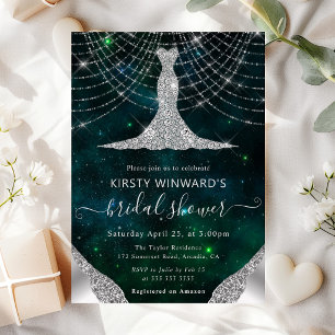 Invitation Lumières de mariage "Diamond Dress" et guirlandes