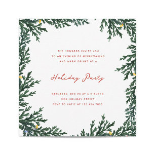 Invitation Lumières de Noël et verdure
