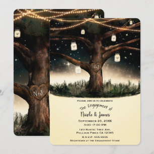Invitation Lumières de Noël Rustiques et Bocaux de Mason pour