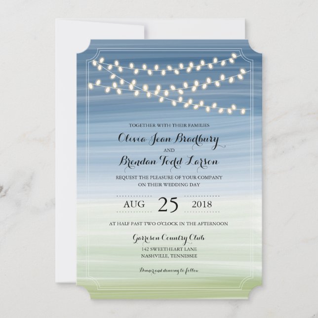 Invitation Lumières De Nuit D'Été | Mariage (Devant)