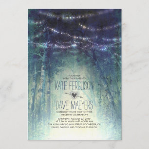 Invitation Lumières de nuit Rustique Woodland Mariage Invitat