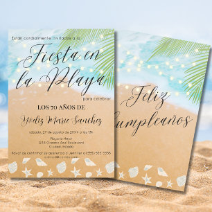 Invitation Lumières de palmiers de plage Chic espagnol Fête d