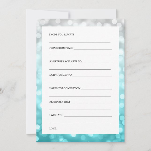 Invitation Lumières de Parties scintillant wedding shower Wiv (Devant)