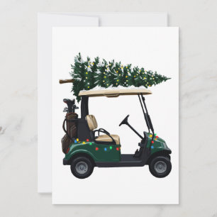 Invitation Lumières de sapin de Noël de chariot de golf Golfe