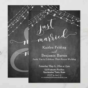 Invitation Lumières de tableau noir Calligraphie moderne Just