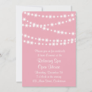 Invitation Lumières de Twinkle rose Open House