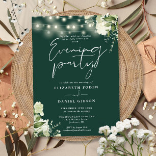 Invitation Lumières de verdure émeraude Mariage Soirée Fête