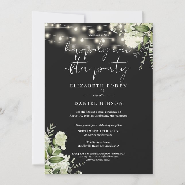 Invitation Lumières de verdure String Happily Ever After Mari (Devant)