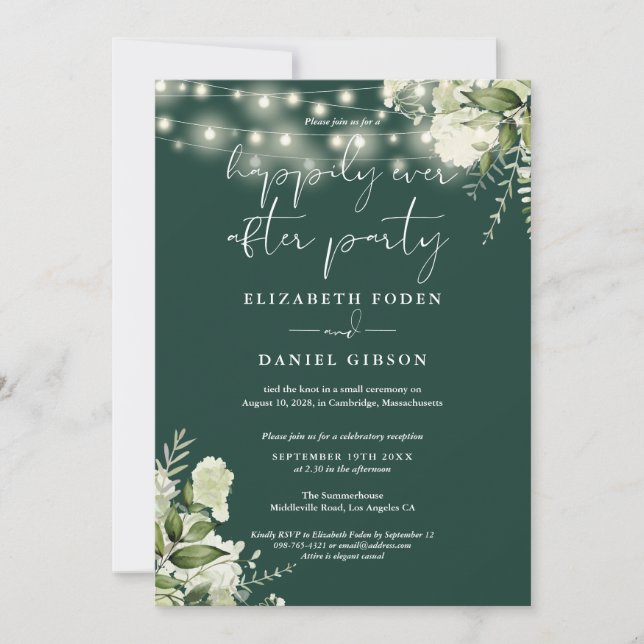 Invitation Lumières de verdure String Happily Ever After Mari (Devant)
