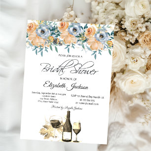 Invitation Lumières de Verre à Vin Roses Bleu Poussiéreux Bab
