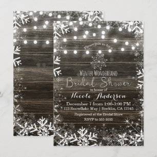 Invitation Lumières d'hiver et flocons de neige : une baby sh