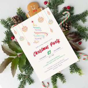 Invitation Lumières disco modernes arbre de Noël de Noël fête