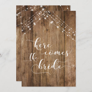 Invitation Lumières en bois Brown voici le signe du chien de 