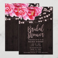 Lumières en bois rustique rose floral pour mariage