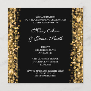 Invitation Lumières et étincelles d'or de la fête du réchauff