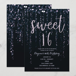 Invitation Lumières étoiles enchantées lavande violet Sweet 1