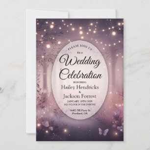 Invitation Lumières féériques dans un mariage avec bois clair