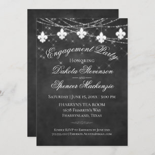 Invitation Lumières Fleur de Lis   Partie d'engagement