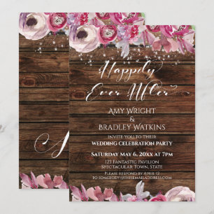 Invitation Lumières Florales Aquarelles Rustiques À Tout Jama