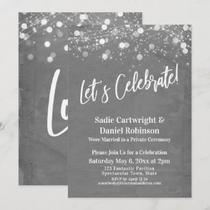 Invitation Lumières Grunge Fêtons Réception Gris