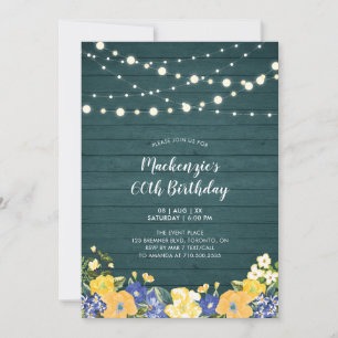 Invitation Lumières Guirlandes & Bois   Fête d'anniversaire a