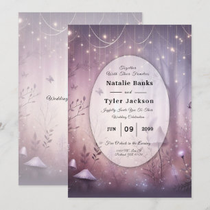 Invitation Lumières Magiques de Fée de Lavande pour Mariage