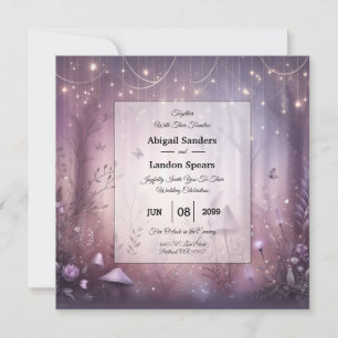 Invitation Lumières Magiques de Fée de Lavande pour Mariage