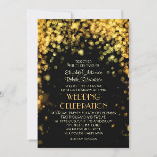 Invitation lumières nocturnes noir moderne