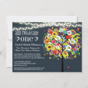 Invitation Lumières romantiques Whimsical Tree Post Mariage I