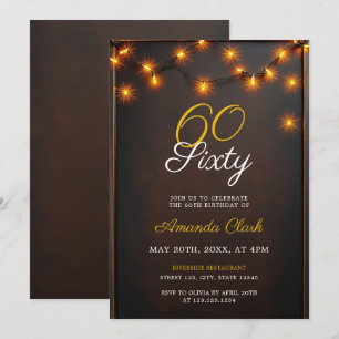 Invitation Lumières scintillantes au charme rustique 60e anni