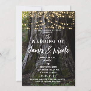 Invitation Lumières scintillantes d'arbre boisé Forêt Mariage
