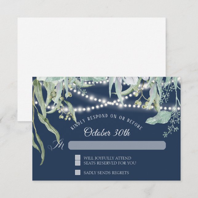 Invitation Lumières scintillantes d'eucalyptus de la Winery m (Devant / Derrière)