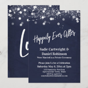 Invitation Lumières Texturé Heureux Pour Toujours Réception M