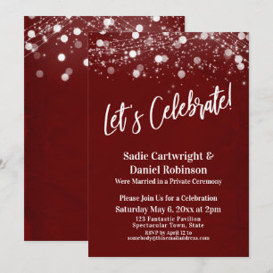 Invitation Lumières Texturées Fêtons Burgundy Réception