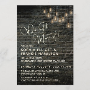 Invitation Lumières Vintages En Brique Industrielle, Nous Nou