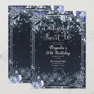 Invitation Lumières Violettes Argentées Étincelantes Douce 16