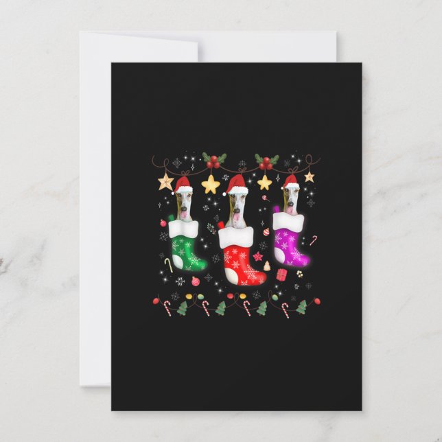 Invitation Luminaires de Noël Greyhound Cadeau amusant Noël C (Devant)