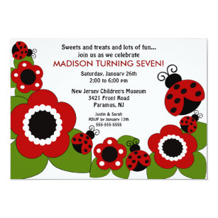 Invitations Er De Coccinelle Anniversaires Zazzle Fr