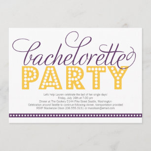 Invitation lumineuse de partie de Bachelorette de
