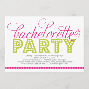 Invitation lumineuse de partie de Bachelorette de