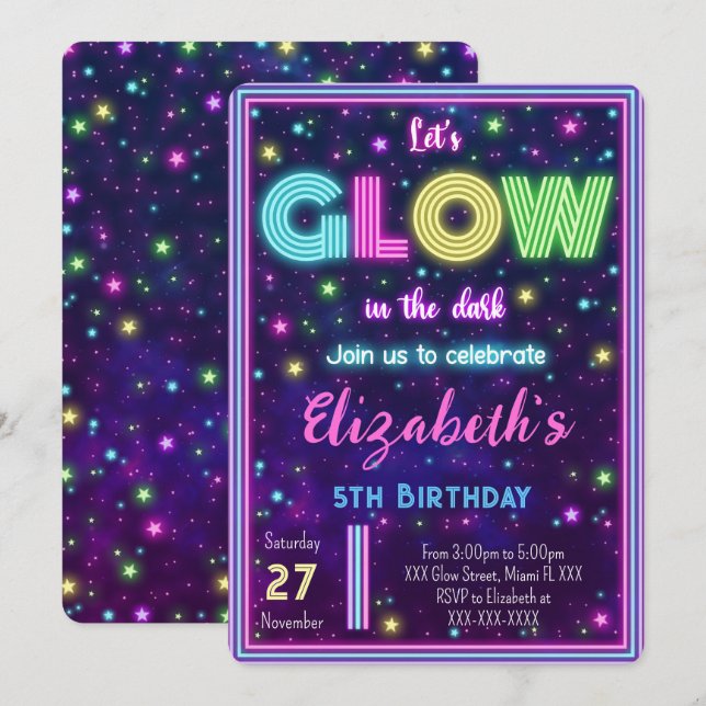 Invitation Lumineuse Modifiable (Devant / Derrière)