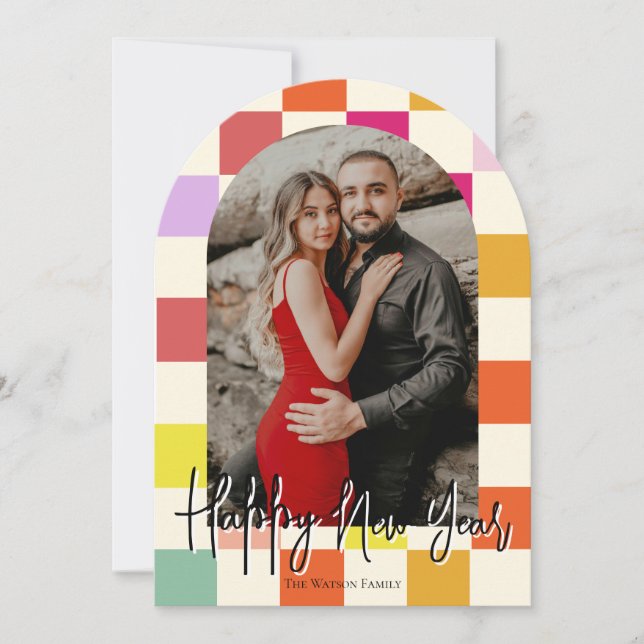 Invitation Lumineuse Super Multicolore Nouvel An 2025 (Devant)